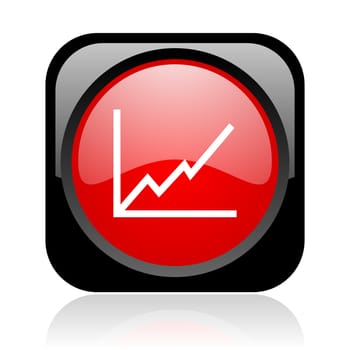 chart black and red square web glossy icon