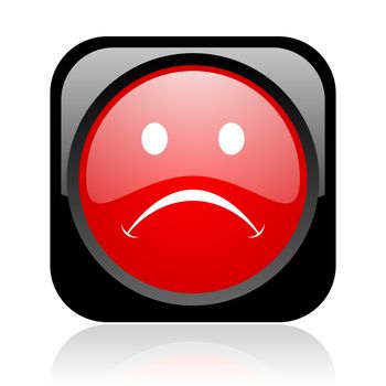 cry black and red square web glossy icon
