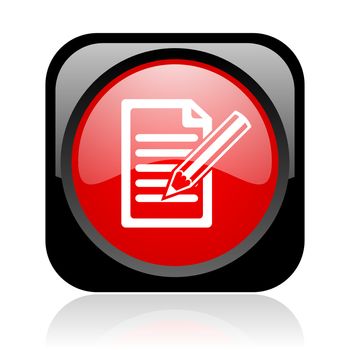 subscribe black and red square web glossy icon