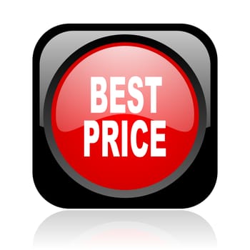 best price black and red square web glossy icon