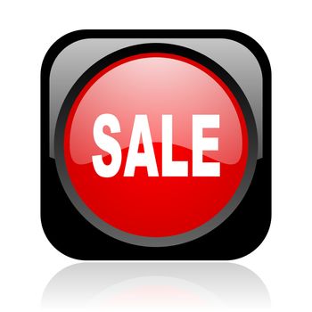 sale black and red square web glossy icon