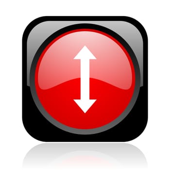 arrows black and red square web glossy icon