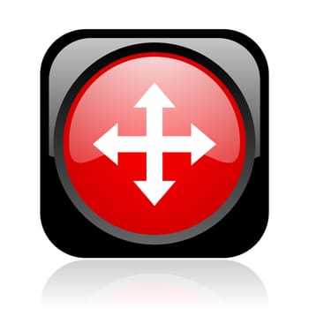 arrows black and red square web glossy icon