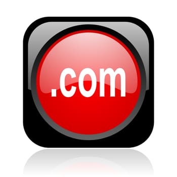 com black and red square web glossy icon