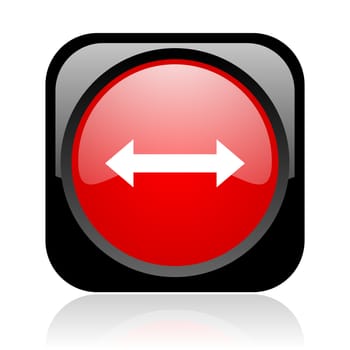 arrows black and red square web glossy icon