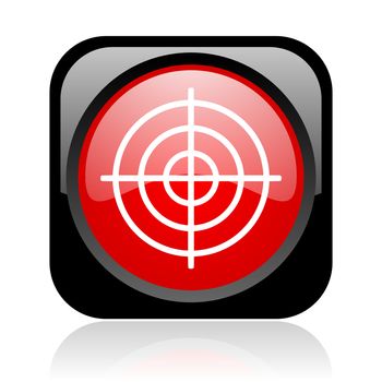target black and red square web glossy icon