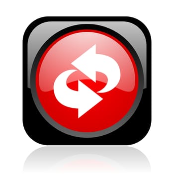rotate black and red square web glossy icon