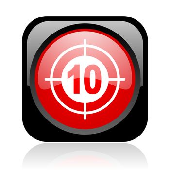 target black and red square web glossy icon