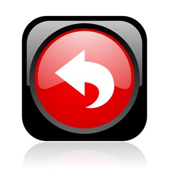 back black and red square web glossy icon