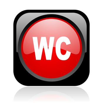 wc black and red square web glossy icon