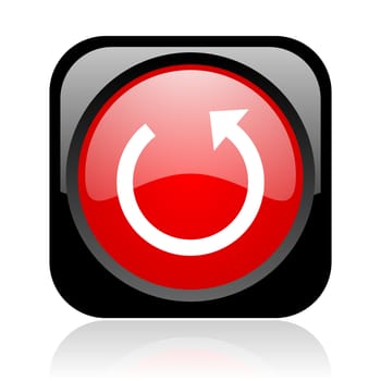 rotate black and red square web glossy icon
