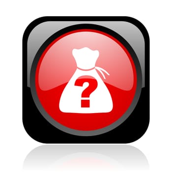riddle black and red square web glossy icon