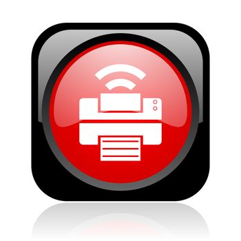 print black and red square web glossy icon