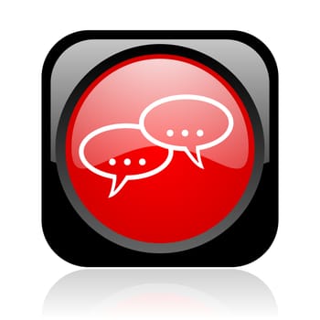 forum black and red square web glossy icon