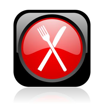food black and red square web glossy icon