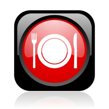 food black and red square web glossy icon