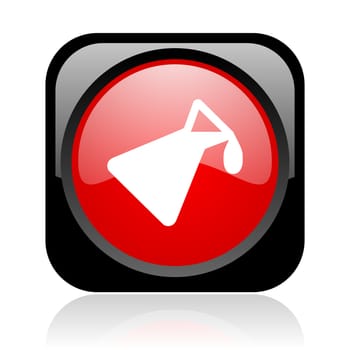 chemistry black and red square web glossy icon