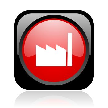 industry black and red square web glossy icon