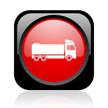 truck black and red square web glossy icon