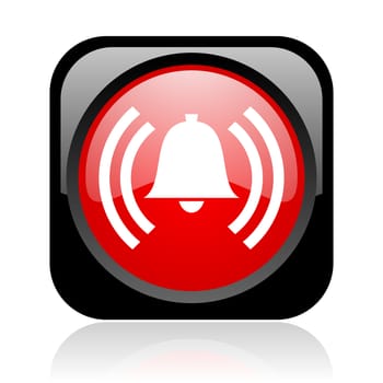 alarm black and red square web glossy icon