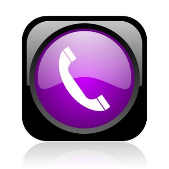phone black and violet square web glossy icon