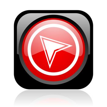 navigation black and red square web glossy icon