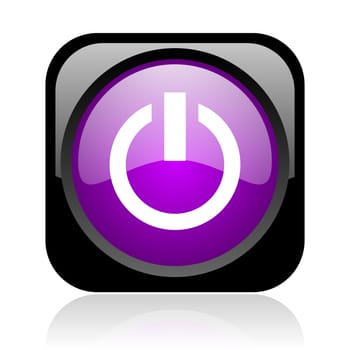 power black and violet square web glossy icon