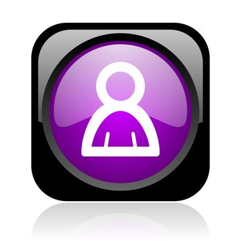 account black and violet square web glossy icon