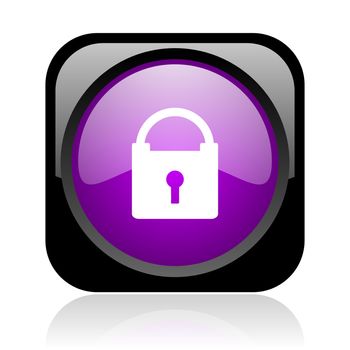 protect black and violet square web glossy icon