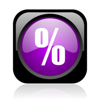 percent black and violet square web glossy icon
