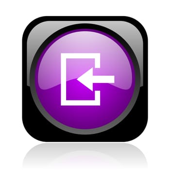 enter black and violet square web glossy icon