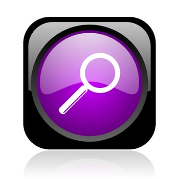 search black and violet square web glossy icon