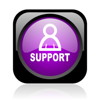support black and violet square web glossy icon