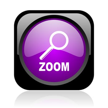 zoom black and violet square web glossy icon