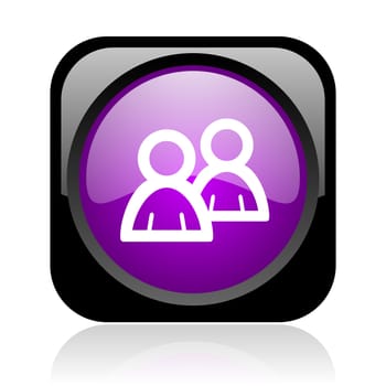 forum black and violet square web glossy icon
