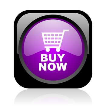 buy now black and violet square web glossy icon
