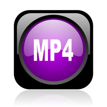 mp4 black and violet square web glossy icon