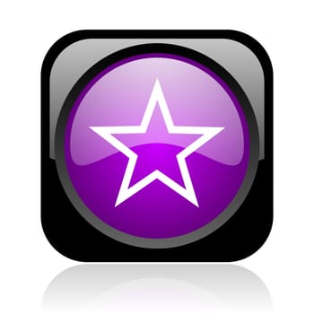 star black and violet square web glossy icon