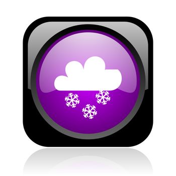 weather forecast black and violet square web glossy icon