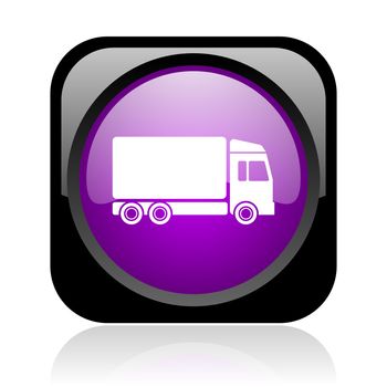 delivery black and violet square web glossy icon