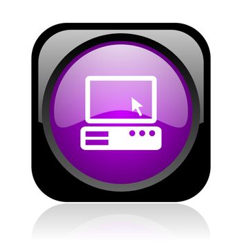 pc black and violet square web glossy icon