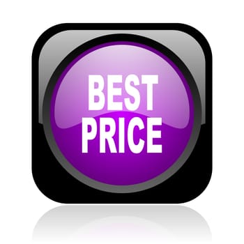 best price black and violet square web glossy icon