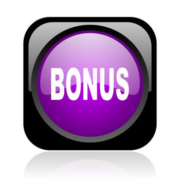 bonus black and violet square web glossy icon