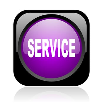 service black and violet square web glossy icon