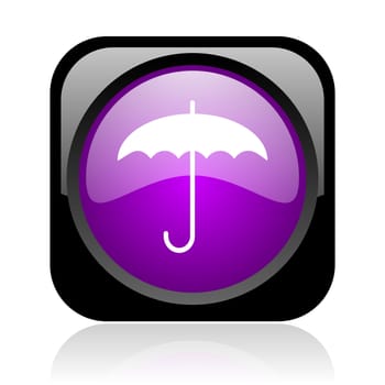 umbrella black and violet square web glossy icon