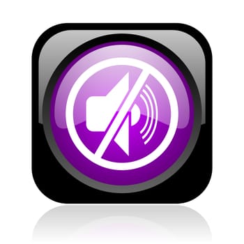 mute black and violet square web glossy icon