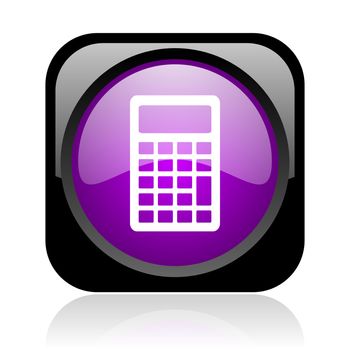 calculator black and violet square web glossy icon
