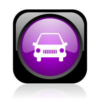 car black and violet square web glossy icon