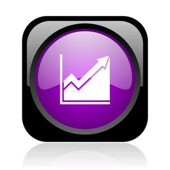 histogram black and violet square web glossy icon