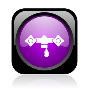water black and violet square web glossy icon